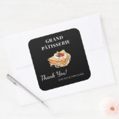 カフェ・ベーカリー小規模企業に感謝のラベル スクエアシール (封筒)