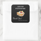 カフェ・ベーカリー小規模企業に感謝のラベル スクエアシール (バッグ)