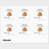 カフェ・ベーカリー小規模企業に感謝のラベル スクエアシール (シート)