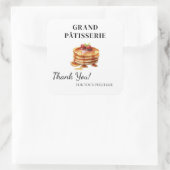 カフェ・ベーカリー小規模企業に感謝のラベル スクエアシール (バッグ)