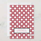 カフェ メルロット レッド ポルカドット ベビーシャワー 招待状 (裏面)