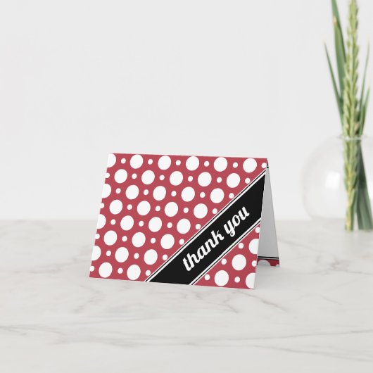 カフェ メルローレッド ドット柄 感謝カード ポルカドット (正面)