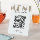 カフェ モダン スキャン メニュー QR コード 台座サイン (インサイチュ)