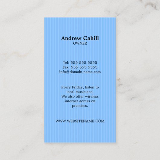 カフェ/喫茶店 名刺 (裏面)