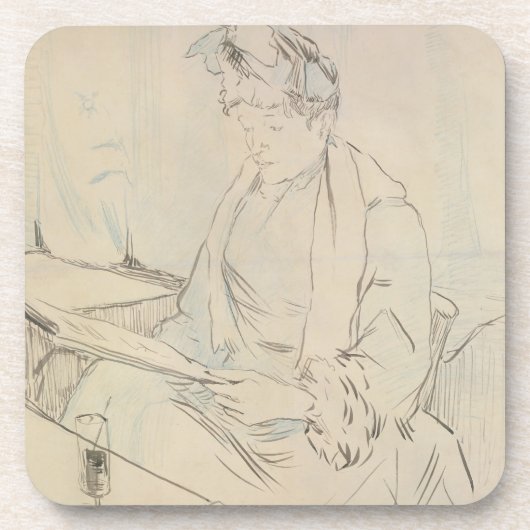 カフェ(紙の鉛筆及びインク) コースター (正面)