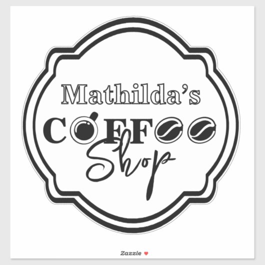 カフェ/自宅用カスタマイズ可能コーヒーショップロゴ シール (シート)