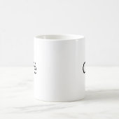 カフェ、黒文字（白） コーヒーマグカップ (中央)