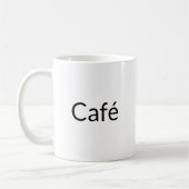 カフェ、黒文字（白） コーヒーマグカップ (左)
