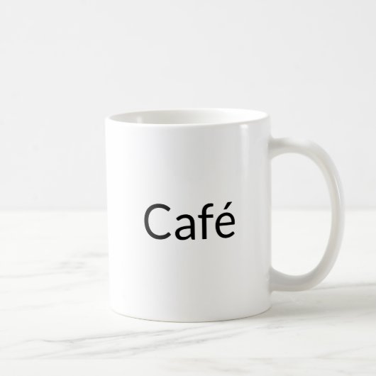 カフェ、黒文字（白） コーヒーマグカップ (右)