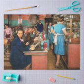 カフェ- Chicago IL - Perfect 食べ Shop 1942 薄葉紙 (クラフト)