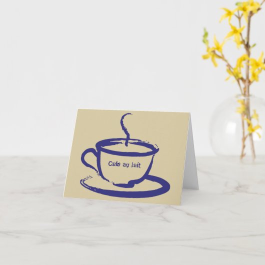 カフェAu Laitのメッセージカード カード (黄色い花)