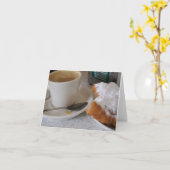 カフェau lait及びbeignets カード (黄色い花)