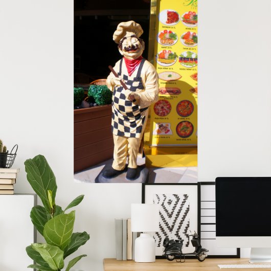 カフェPasa Kebap in Kemer.七面鳥 ポスター (ホームオフィス)