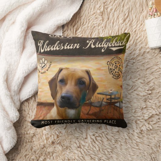 カフェRhodesian Ridgeback クッション (ブランケット)