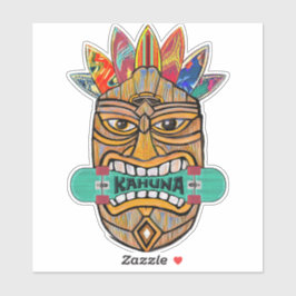 カフナティキスケートボードサーファー シール