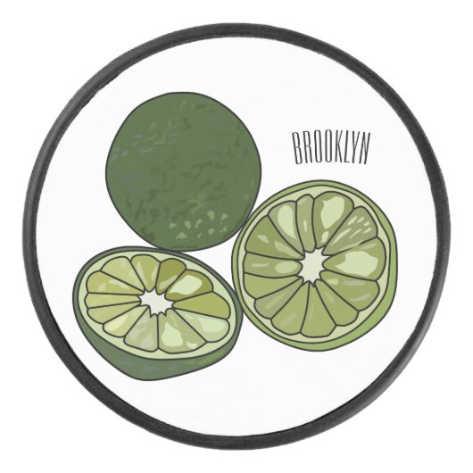 カフフィアライム漫画イラストレーション アイスホッケーパック (正面)