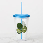 カフフィアライム漫画イラストレーション アクリルタンブラー (正面)