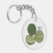 カフフィアライム漫画イラストレーション キーホルダー (正面左)