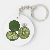 カフフィアライム漫画イラストレーション キーホルダー (裏面)