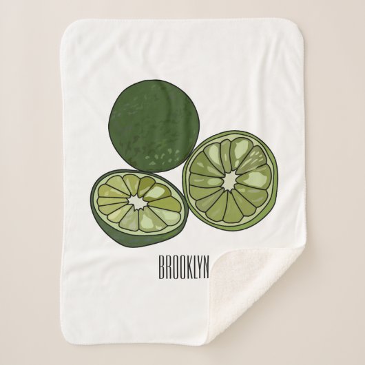 カフフィアライム漫画イラストレーション シェルパブランケット (正面)