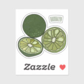 カフフィアライム漫画イラストレーション シール (シート)