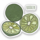 カフフィアライム漫画イラストレーション シール (正面)