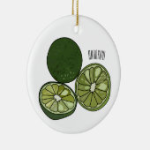 カフフィアライム漫画イラストレーション セラミックオーナメント (右)