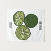 カフフィアライム漫画イラストレーション タペストリー (正面(横))