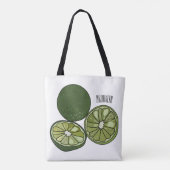 カフフィアライム漫画イラストレーション トートバッグ (裏面)