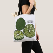 カフフィアライム漫画イラストレーション トートバッグ (クローズアップ)