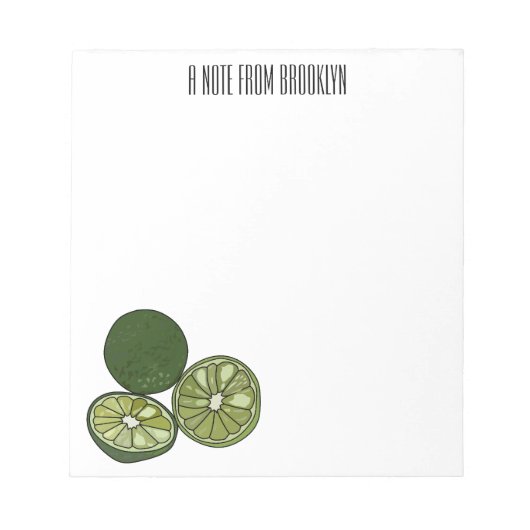 カフフィアライム漫画イラストレーション ノートパッド (正面)