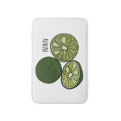 カフフィアライム漫画イラストレーション バスマット (正面縦)