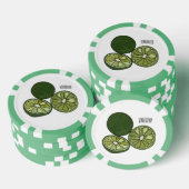 カフフィアライム漫画イラストレーション ポーカーチップ (積み重ね)