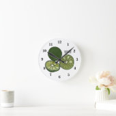 カフフィアライム漫画イラストレーション ラウンド壁時計 (ホーム)