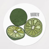 カフフィアライム漫画イラストレーション ラベル (デザイン1)