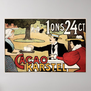 カフランスのカオカルステルチョコレート飲料カフェ ポスター