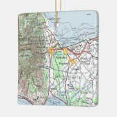 カフルイハワイヴィンテージの地図 セラミックオーナメント (左)