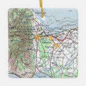 カフルイハワイヴィンテージの地図 セラミックオーナメント (正面)