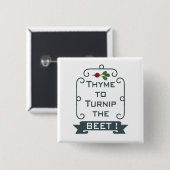 カブへのタイムビート|正方形ボタン 缶バッジ (正面&裏面)