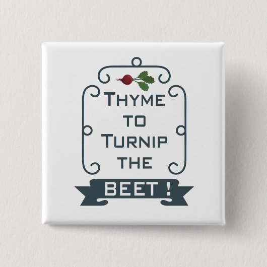 カブへのタイムビート|正方形ボタン 缶バッジ (正面)