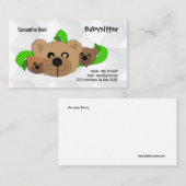 カブスベビーシッターのかわいいテディー・ベアのママの名刺 名刺 (正面/裏面)