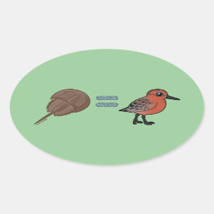 カブトガニは生命です 楕円形シール