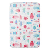 カブトムシとバグおもしろいの水色 バスマット (正面縦)