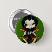 "カブトムシによって"はボタンが飛びます 缶バッジ (正面&裏面)