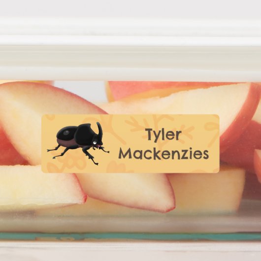 カブトムシのカブトムシパーソナライズされた漫画 ラベル (貼付)