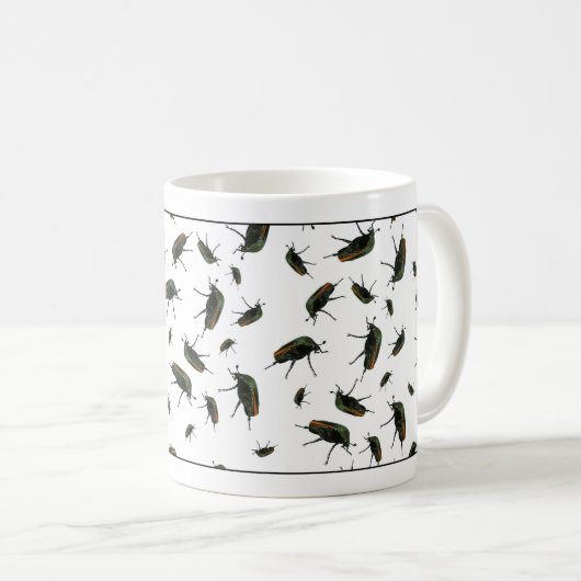 カブトムシのコーヒーマグ – オプションのカスタマイズ コーヒーマグカップ (正面右)