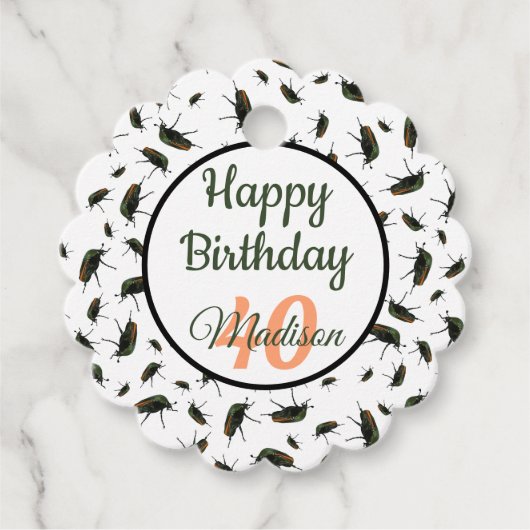 カブトムシのバグギフト/メッセージカード – オプシパーソナライズされたョン フェイバータグ (正面)