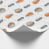 カブトムシの昆虫の柄 ラッピングペーパー (角)