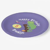 カブトムシの誕生日をキャッチかわいいカメレオン ペーパープレート (アングル)