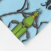 カブトムシの青 フリースブランケット (角)